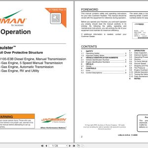 Jacobsen Cushman Utility Vehicle Haulster Safety Operation Manual 4175882 A 2009 (1)