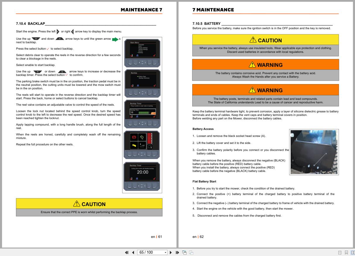Jacobsen Cylinder Trim Mower TR320 Safety Operation Maintenance Manual 10028149 B GB 2023 (2)