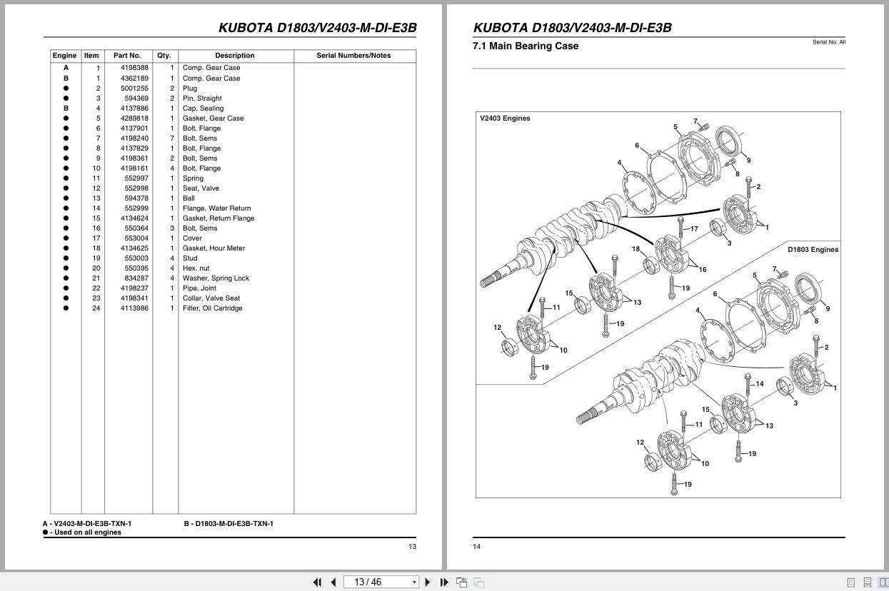 Jacobsen Diesel Engine V2403 M DI E3B TNX 1 D1803 M DI E3B TNX 1 Engine Parts Manual 4358529 A 2016 (2)