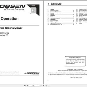 Jacobsen Electric Greens Mower E Plex II 88116 88117 Safety Operation Manual 4139890 2006 (1)
