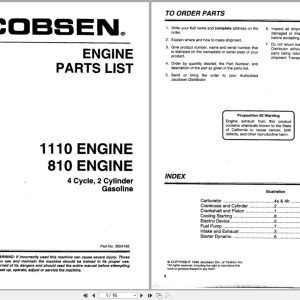 Jacobsen Engine 810 1110 Engine Parts Manual 3004195 1996 (1)