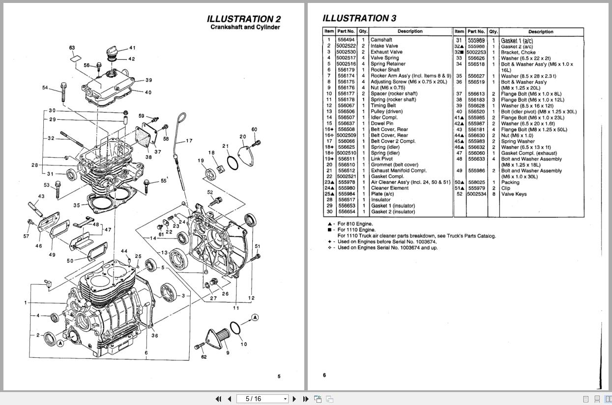 Jacobsen Engine 810 1110 Engine Parts Manual 3004195 1996 (2)