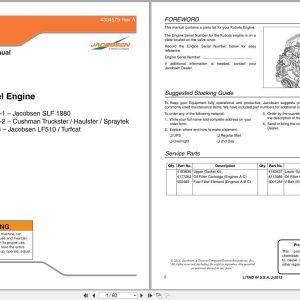 Jacobsen Engine D1105 E4B TXRN 1 to D1105 E4B TXN 3 Engine Parts Manual 4304579 A 2015 (1)