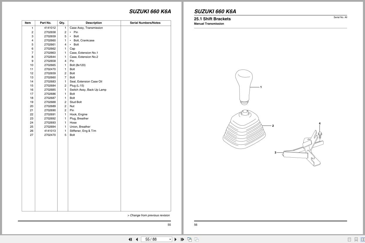 Jacobsen Engine Suzuki 660 K6A For Turf Truckster Haulster Engine Parts Manual 4140631 2005 (2)