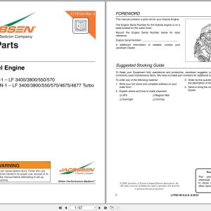 Jacobsen Engine V1505 E3B TXRN 1 V1505 T E3B TXRN 1 Engine Parts Manual 4179104 A 2012 (1)