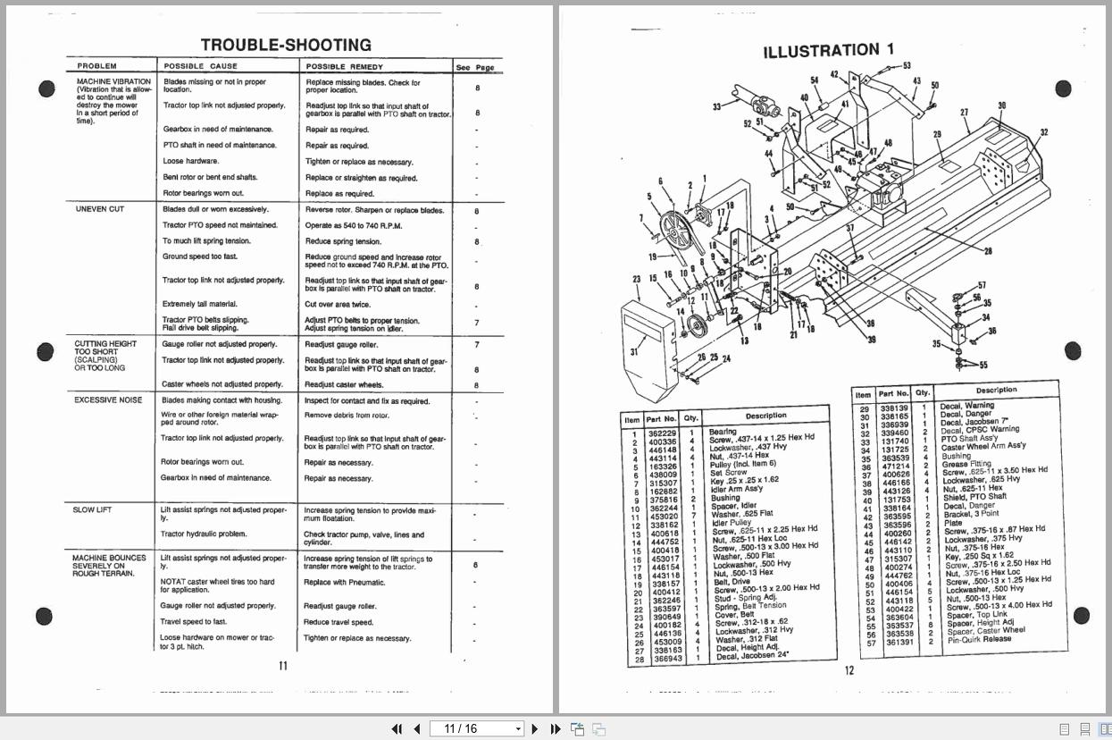 Jacobsen Fail Mower 72 G 4×4 Tractor Operators Manual And Parts List 363606 (3)