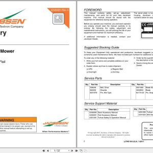 Jacobsen Fail Mower TurfCat 600 Series Accessory Parts Manual 4246491 (1)