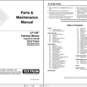 Jacobsen Fairway Mower LF 128 Parts Maintenance Manual 2811251 1999 (1)
