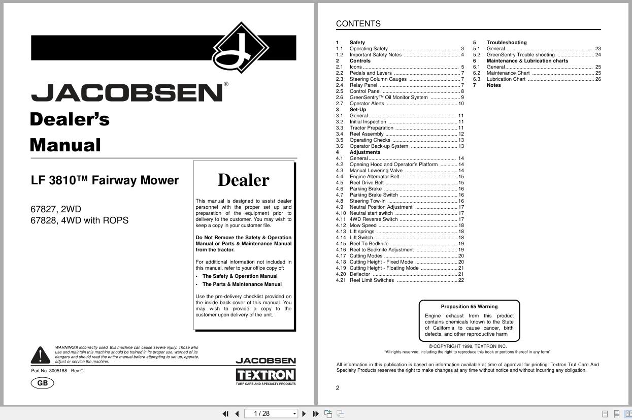 Jacobsen Fairway Mower LF 3810 Dealer Manual 3005188 1998 (1)
