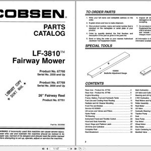 Jacobsen Fairway Mower LF 3810 Parts Catalogue 3000580 (1)