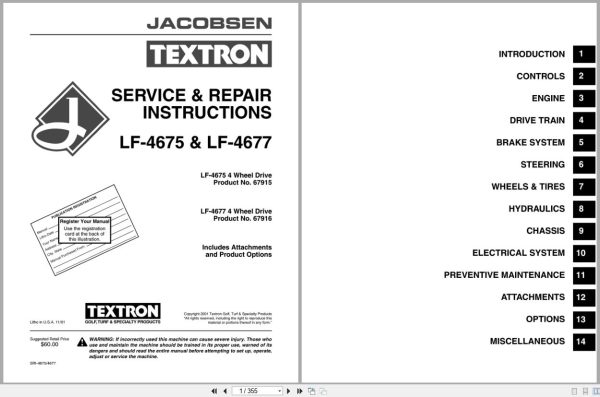 Jacobsen Fairway Mower Lf 4675 Lf 4677 Service Repair Manual 4171662 2001 (1)