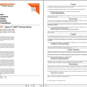 Jacobsen Fairway Mower SLF 1880 Dealer Manual 4102142 2003 EN FR DE IT NL (1)