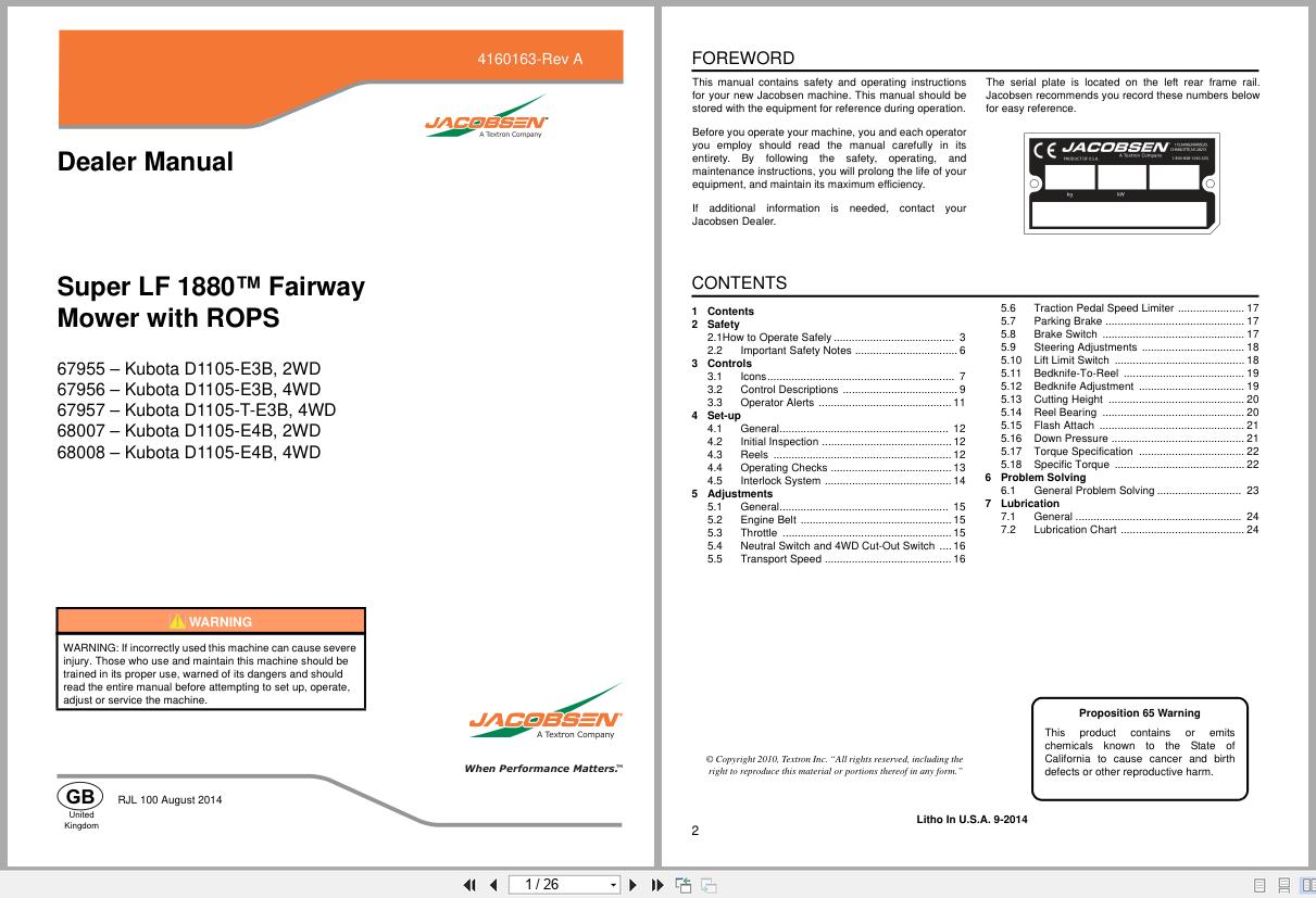Jacobsen Fairway Mower SLF 1880 Dealer Manual 4160163 GB RC (1)