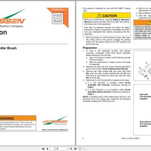 Jacobsen Fairway Mower SLF 1880 Rear Roller Brush Instruction Sheet 4223923 A 2013 (1)