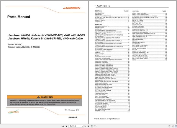 Jacobsen Flail Mower Hm600 Parts Manual 698640J A 2018 (1)