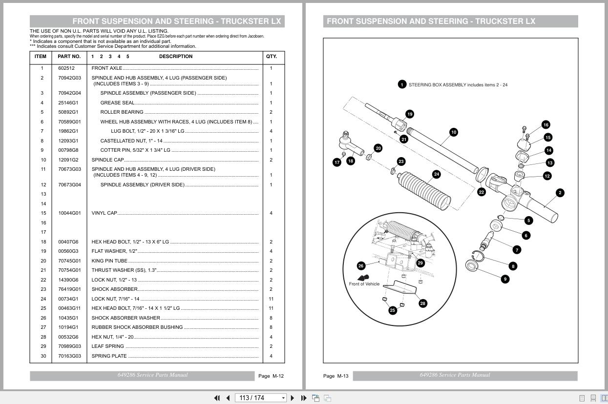 Jacobsen Gasoline Powered Vehicle Truckster LS LX Service Parts Manual 649286 2015 (2)