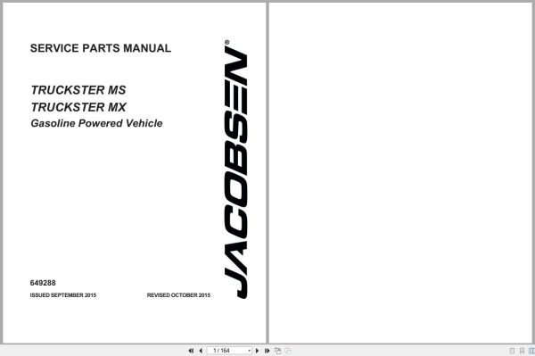 Jacobsen Gasoline Powered Vehicle Truckster Ms Mx Service Parts Manual 649288 2015 (1)
