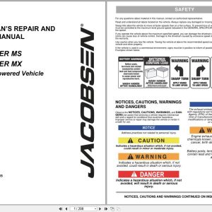 Jacobsen Gasoline Powered Vehicle Truckster MS MX Service Repair Manual (1)