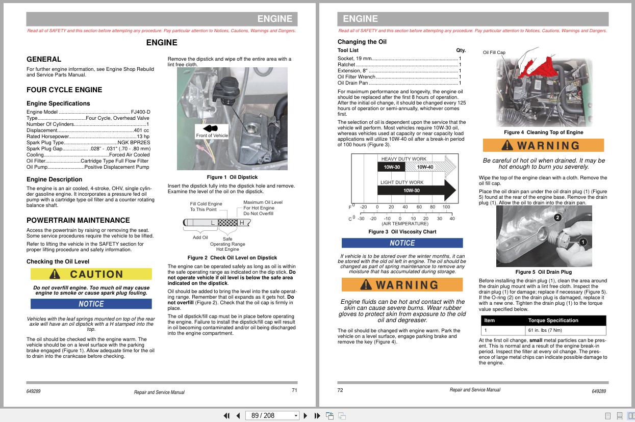 Jacobsen Gasoline Powered Vehicle Truckster MS MX Technical Repair Manual 649289 2015 (2)
