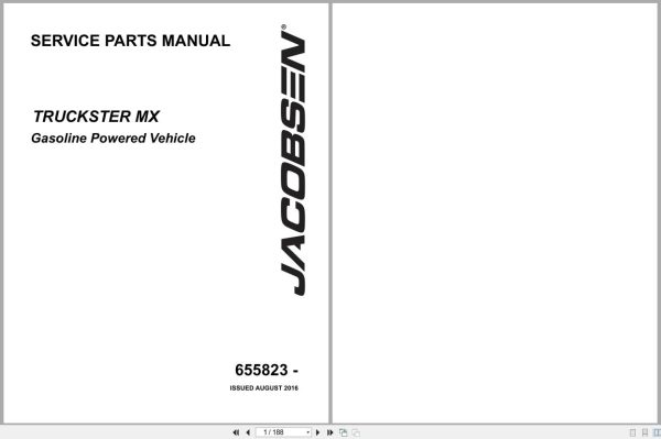 Jacobsen Gasoline Powered Vehicle Truckster Mx Service Parts Manual 655823 (1)