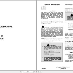 Jacobsen Greens Aerator Aero King 30 Parts Maintenance Manual 3009361 1999 (1)