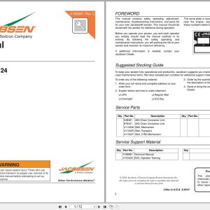 Jacobsen Greens Aerator GreensAire GA 24 58233 Technical Manual 4186981 C 2012 (1)