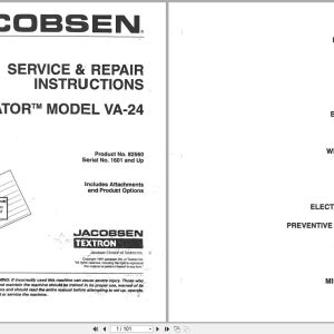 Jacobsen Greens Aerator Vaerator VA 24 Service Repair Manual 4171720 1997 (1)