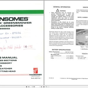 Jacobsen Greens Mower E Plex 898852 Parts Manual 840374 1995 (1)