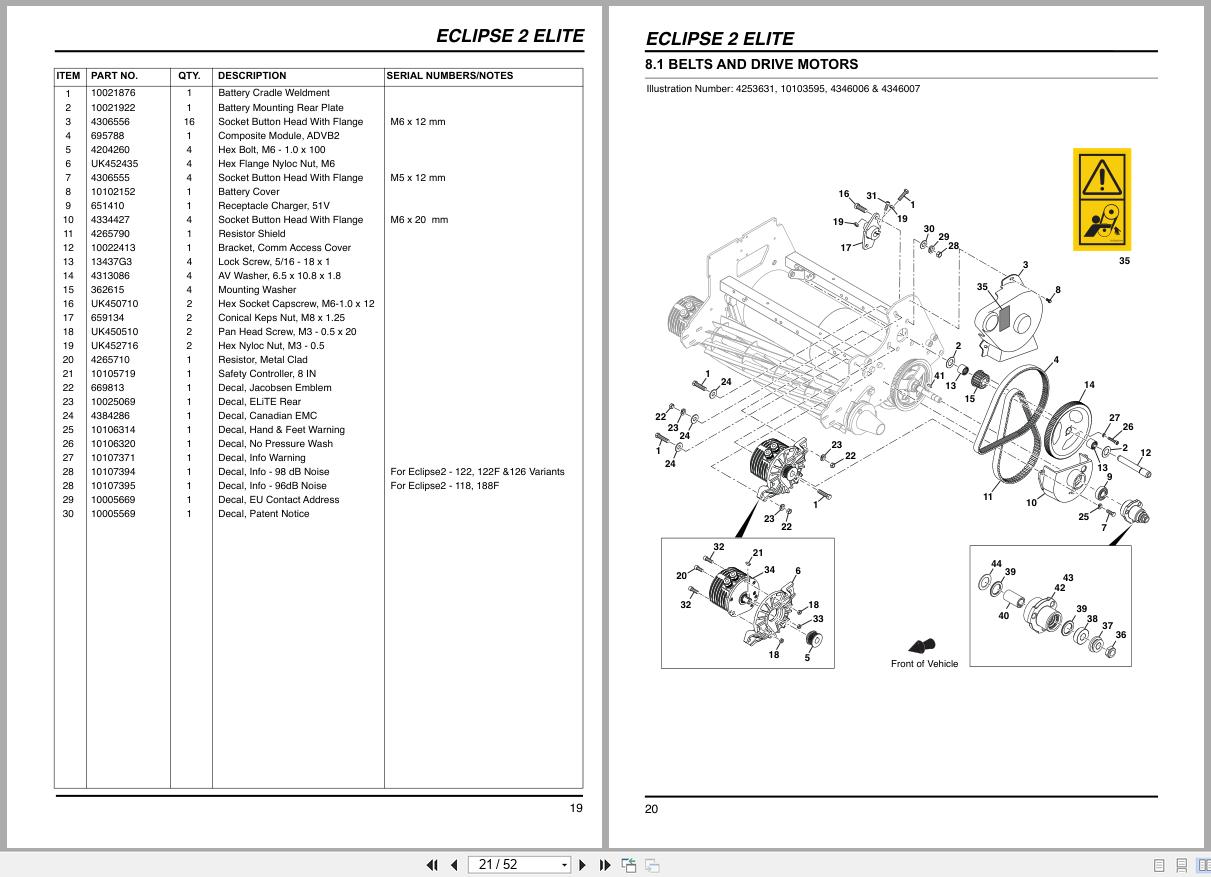 Jacobsen Greens Mower ECLIPSE 2 ELITE Parts Manual 10107233 A 2025 (2)