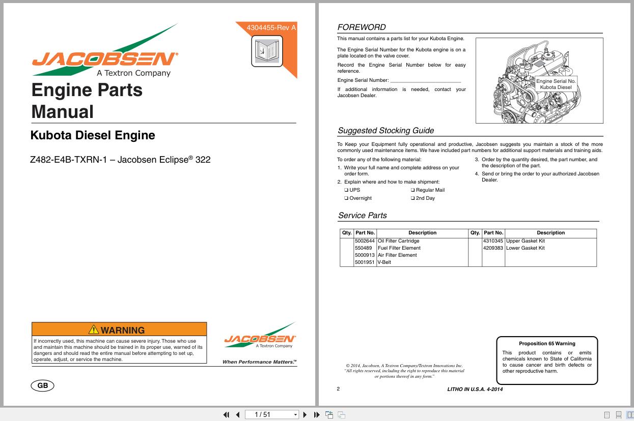 Jacobsen Greens Mower ECLIPSE 322 Engine Parts Manual 4304455 A 2014 (1)