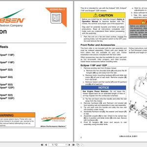 Jacobsen Greens Mower ECLIPSE2 5 Inch Reels Instruction Sheet 4223942 A (1)