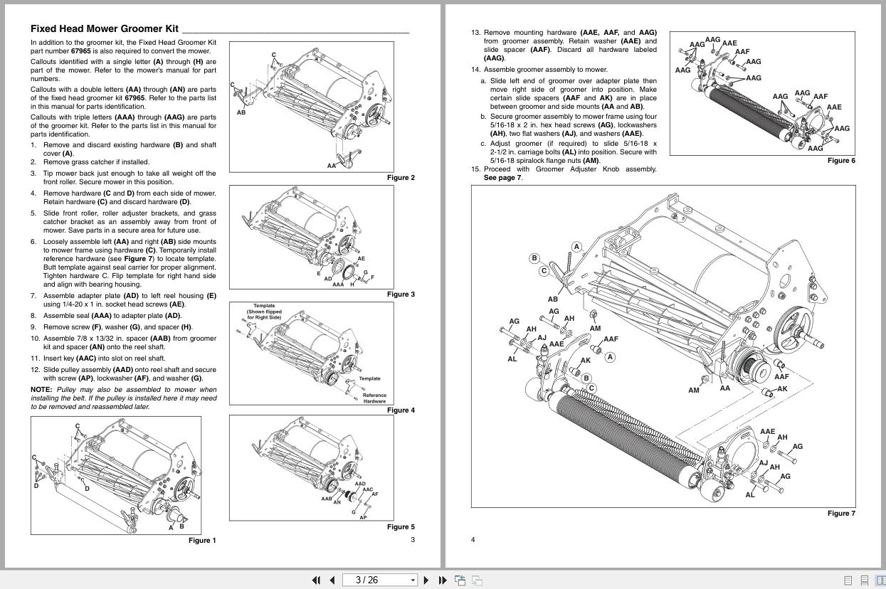 Jacobsen Greens Mower ECLIPSE2 Eclipse 100 Series 322 Turf Groomer Instruction Sheet 4170860 B (2)