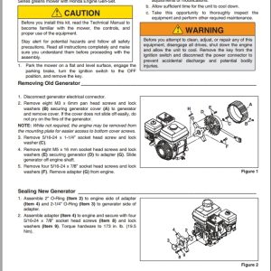 Jacobsen Greens Mower ECLIPSE2 Generator Kit Instruction Sheet 4196560 B (1)