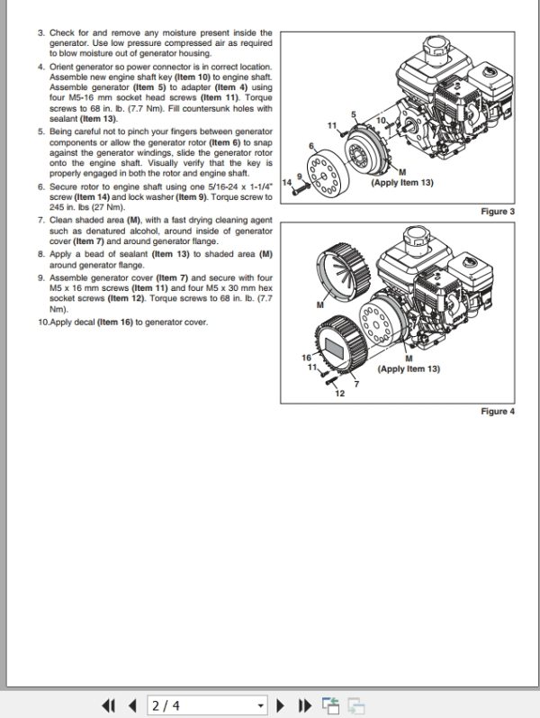Jacobsen Greens Mower Eclipse2 Generator Kit Instruction Sheet 4196560 B (2)