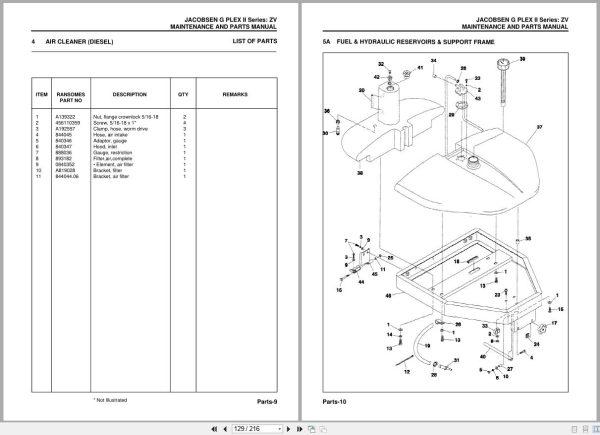 Jacobsen Greens Mower G Plex Ii Parts Maintenance Manual 24373Gr0 2000 (3)