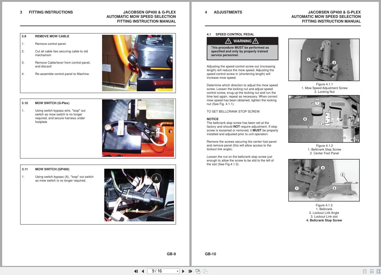 Jacobsen Greens Mower G Plex III GP400 Fitting Instructions 24794G GB R1 2011 (2)