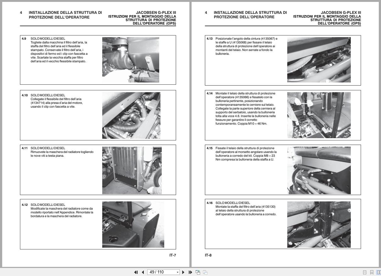 Jacobsen Greens Mower G Plex III OPS Frame Kit LMAC142 Installation Instructions 24730GR 1 2008 (2)