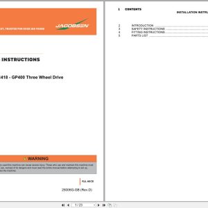 Jacobsen Greens Mower GP400 Installation Instructions 25006G D GB (1)