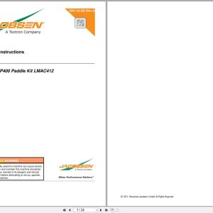 Jacobsen Greens Mower GP400 Paddle Kit LMAC412 Installation Instructions 25011G R0 2011 (1)