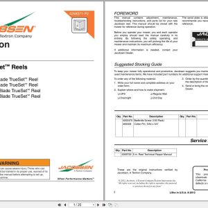 Jacobsen Greens Mower GP400 Trueset Reels Instruction Sheet 4258371 A 2012 (1)
