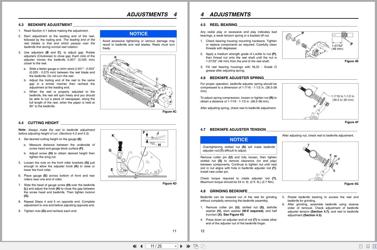 Jacobsen Greens Mower GP400 Trueset Reels Instruction Sheet 4258371 A 2012 (2)