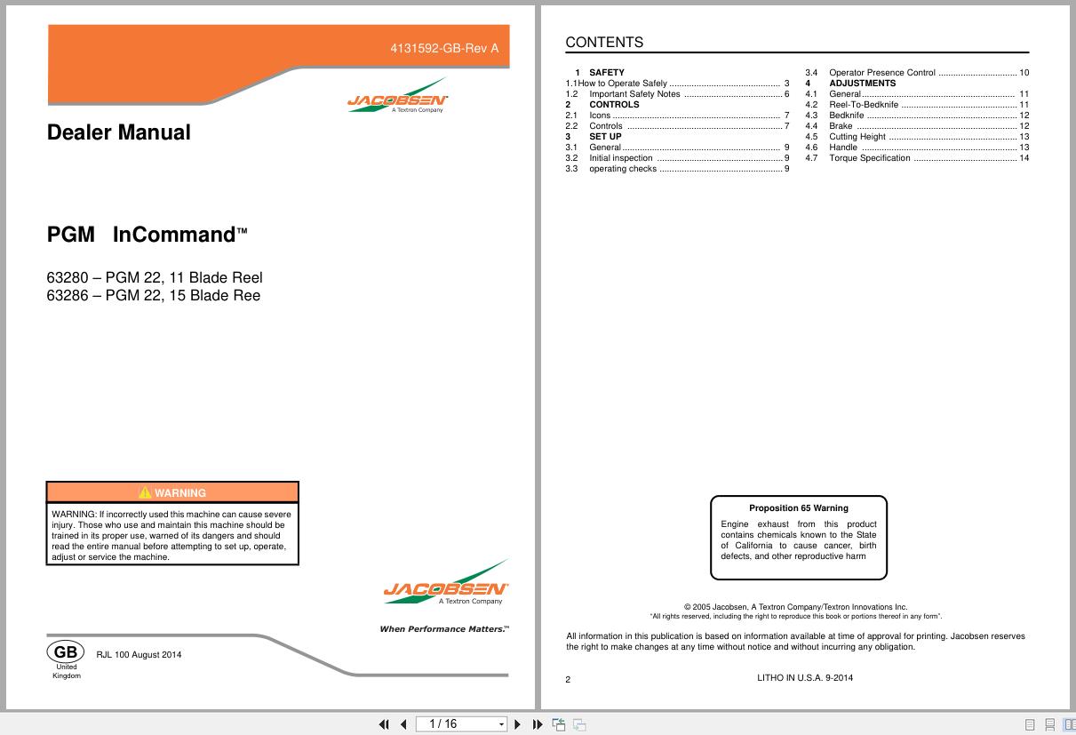 Jacobsen Greens Mower PGM22 Dealer Manual 4131592 GB RB 2005 (1)
