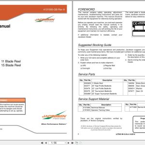 Jacobsen Greens Mower PGM22 Parts Technical Manual 4131595 GB RC 2014 (1)