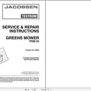 Jacobsen Greens Mower PGM22 Service Repair Manual 4171663 1997 (1)