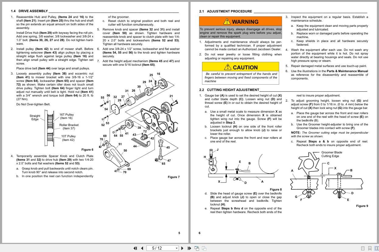 Jacobsen Greens Mower PGM22 Turf Groomer Instruction Sheet 3004453 D (2)