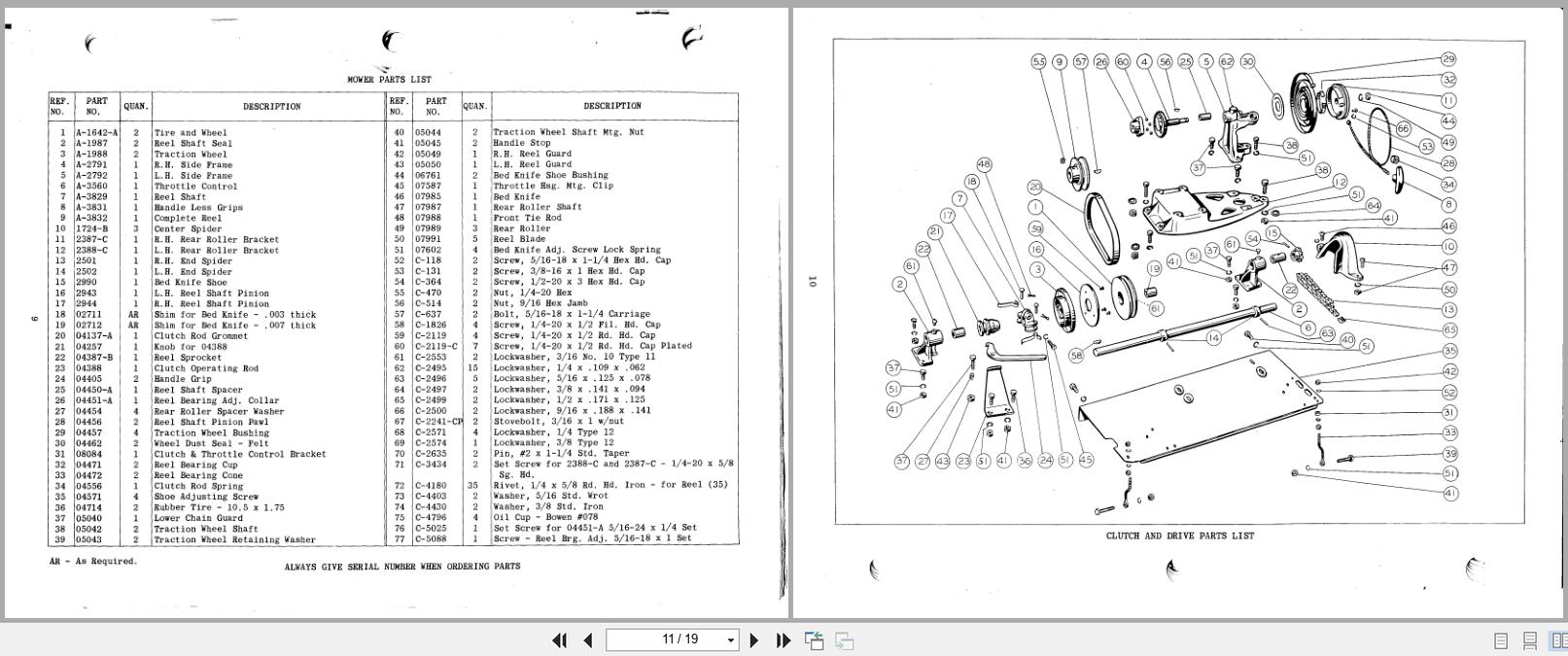Jacobsen Lawn Queen 21 Operators Manual And Parts List 07992 C 1951 (3)