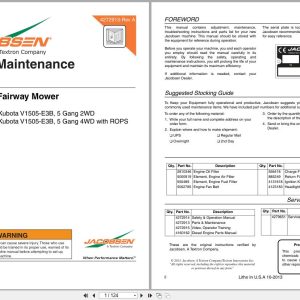 Jacobsen Lightweight Fairway Mower LF510 Parts Maintenance Manual 4272913 A 2013 (1)