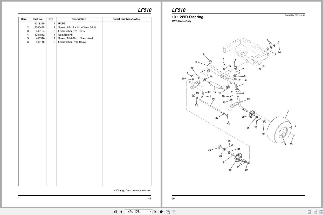 Jacobsen Lightweight Fairway Mower LF510 Parts Manual 4272913 GB RA 2013 (2)