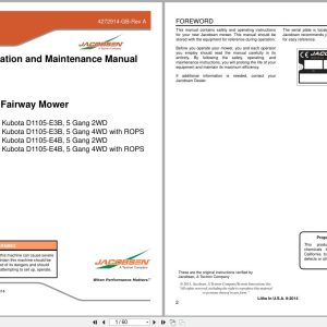 Jacobsen Lightweight Fairway Mower LF510 Safety Operation Maintenance Manual 4272914 GB RC 2014 (1)