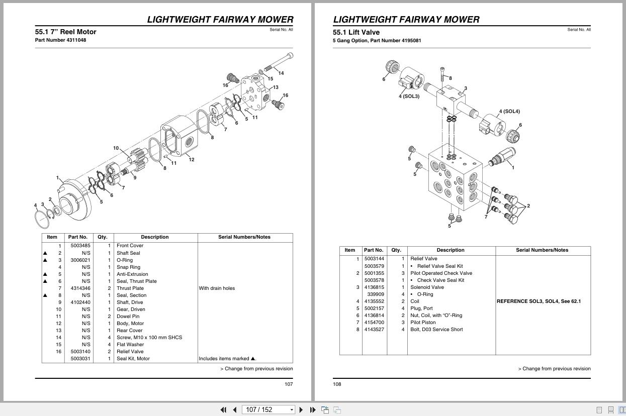 Jacobsen Lightweight Fairway Mower LF550 557 LF570 577 Parts Manual 4305437 C (2)